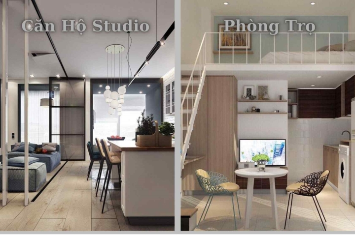 So sánh căn hộ studio và phòng trọ truyền thống